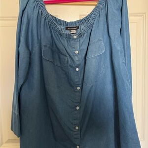 Ashley Stewart Blue Button Down Shirt